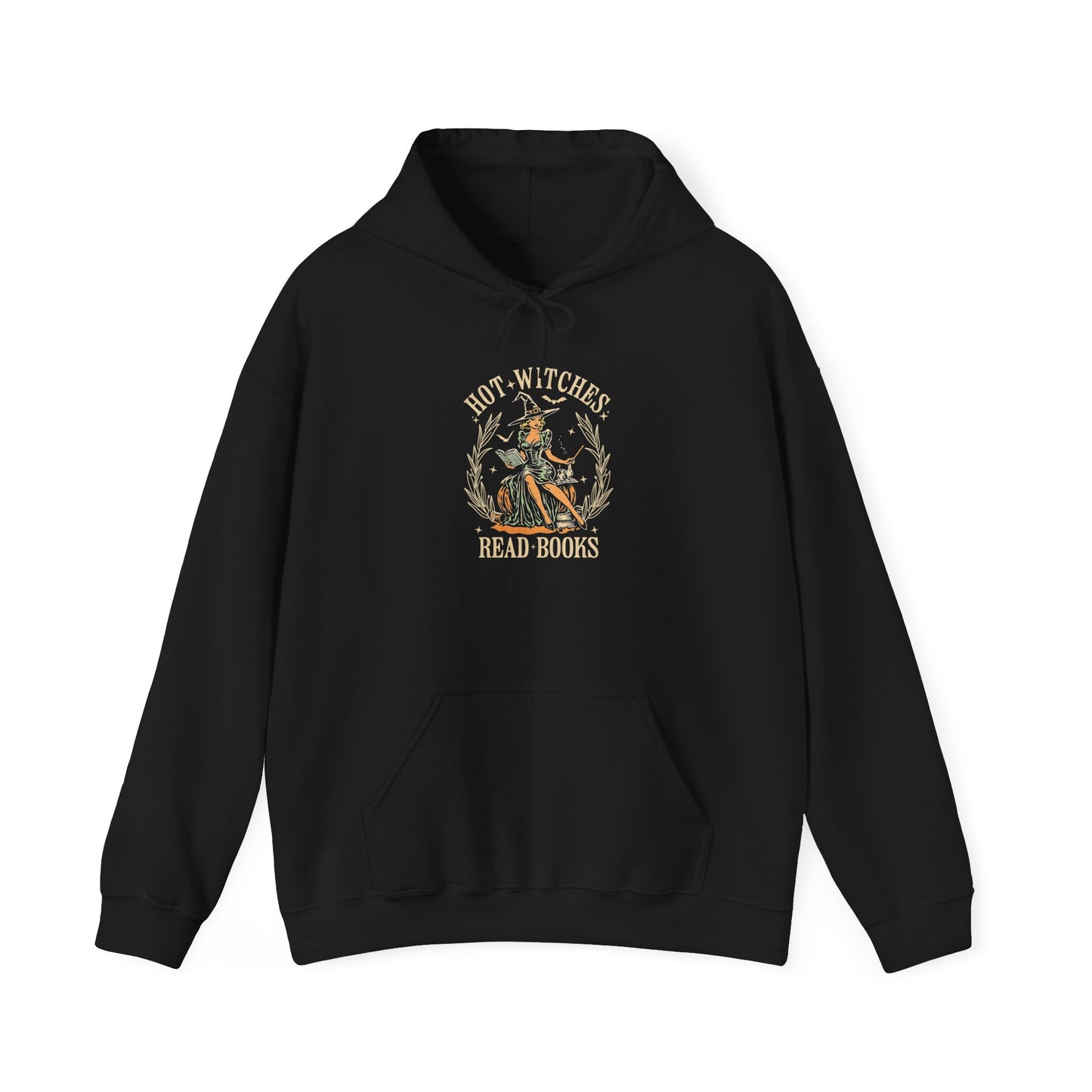 Hot Witches Read Books Hoodie, Cozy Gift for Book Lovers, Halloween Apparel, Magical Reading Gift