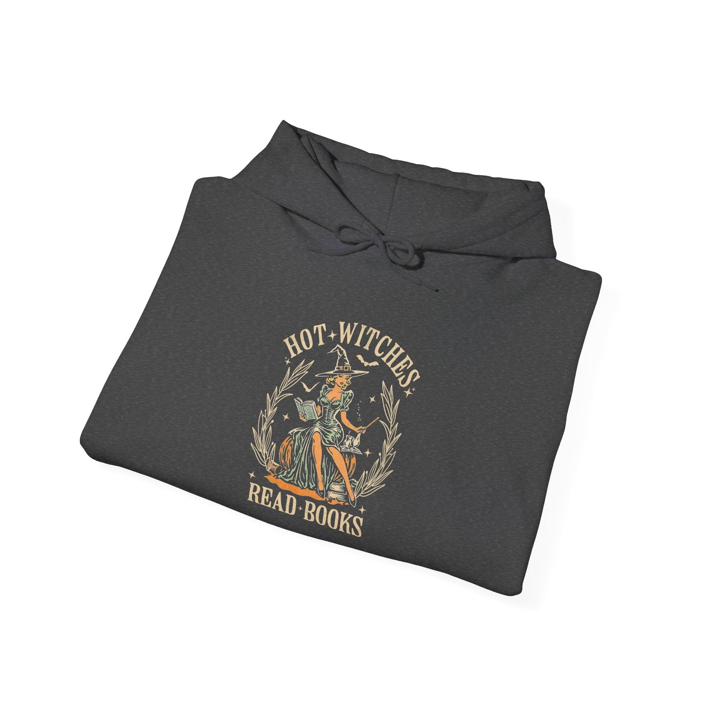 Hot Witches Read Books Hoodie, Cozy Gift for Book Lovers, Halloween Apparel, Magical Reading Gift