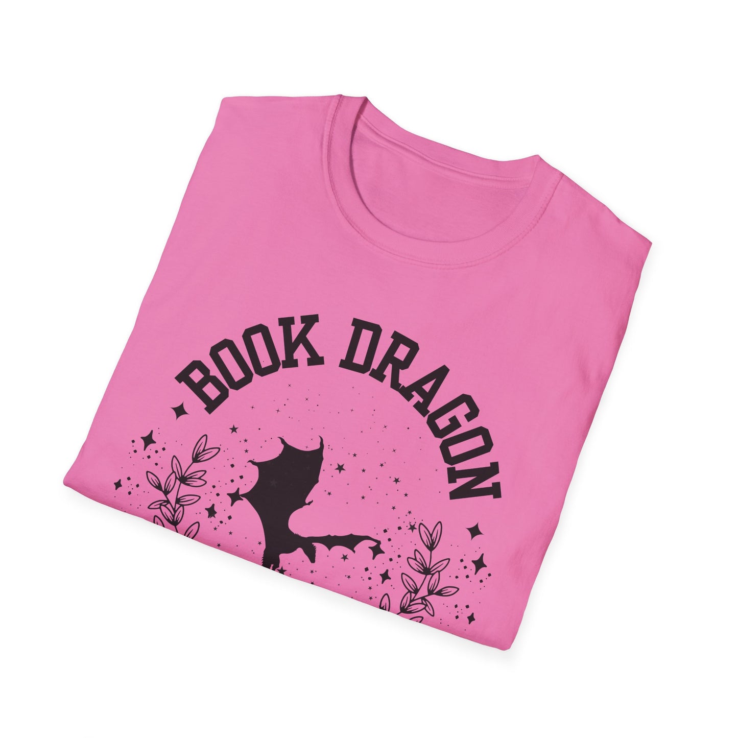 Book Dragon Bookish T-Shirt | Fantasy Reader T-Shirt - Black Design