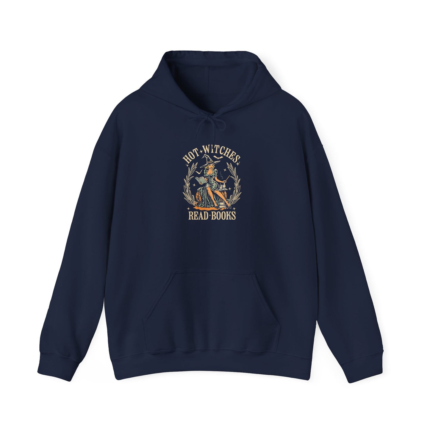 Hot Witches Read Books Hoodie, Cozy Gift for Book Lovers, Halloween Apparel, Magical Reading Gift