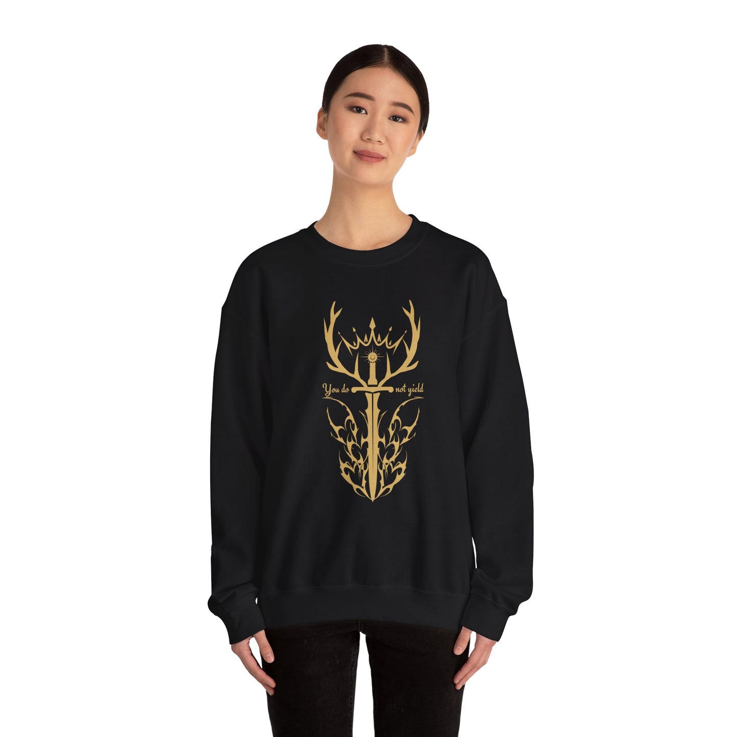 Throne of Glass Inspired Sweatshirt (GOLD) | You Do Not Yield | Book Lover Sweatshirt | Reader Gift