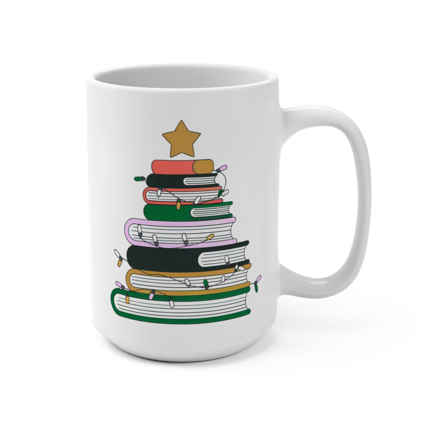 Christmas Book Lover's Mug, Holiday Gift for Readers, Cozy Drinkware for Winter Nights, Literary Christmas Decor, Festive Coffee Cup