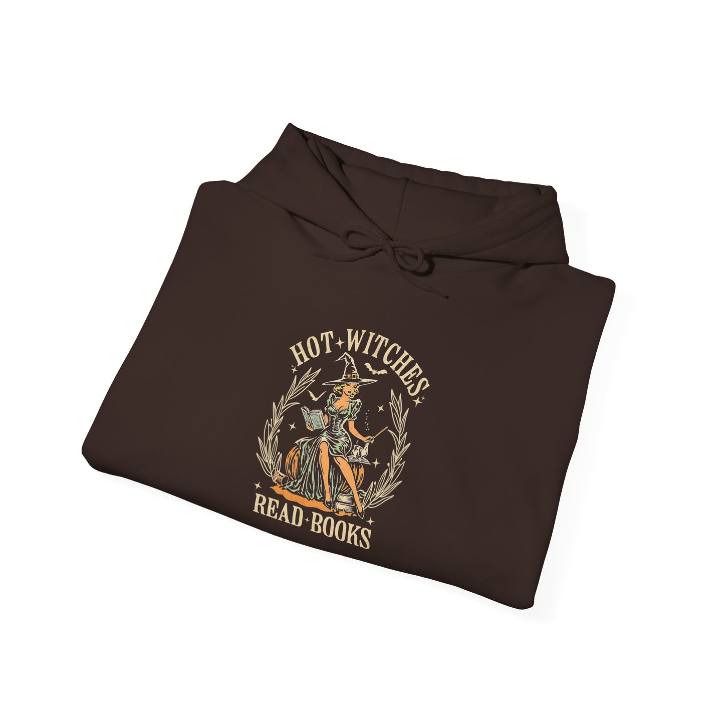 Hot Witches Read Books Hoodie, Cozy Gift for Book Lovers, Halloween Apparel, Magical Reading Gift
