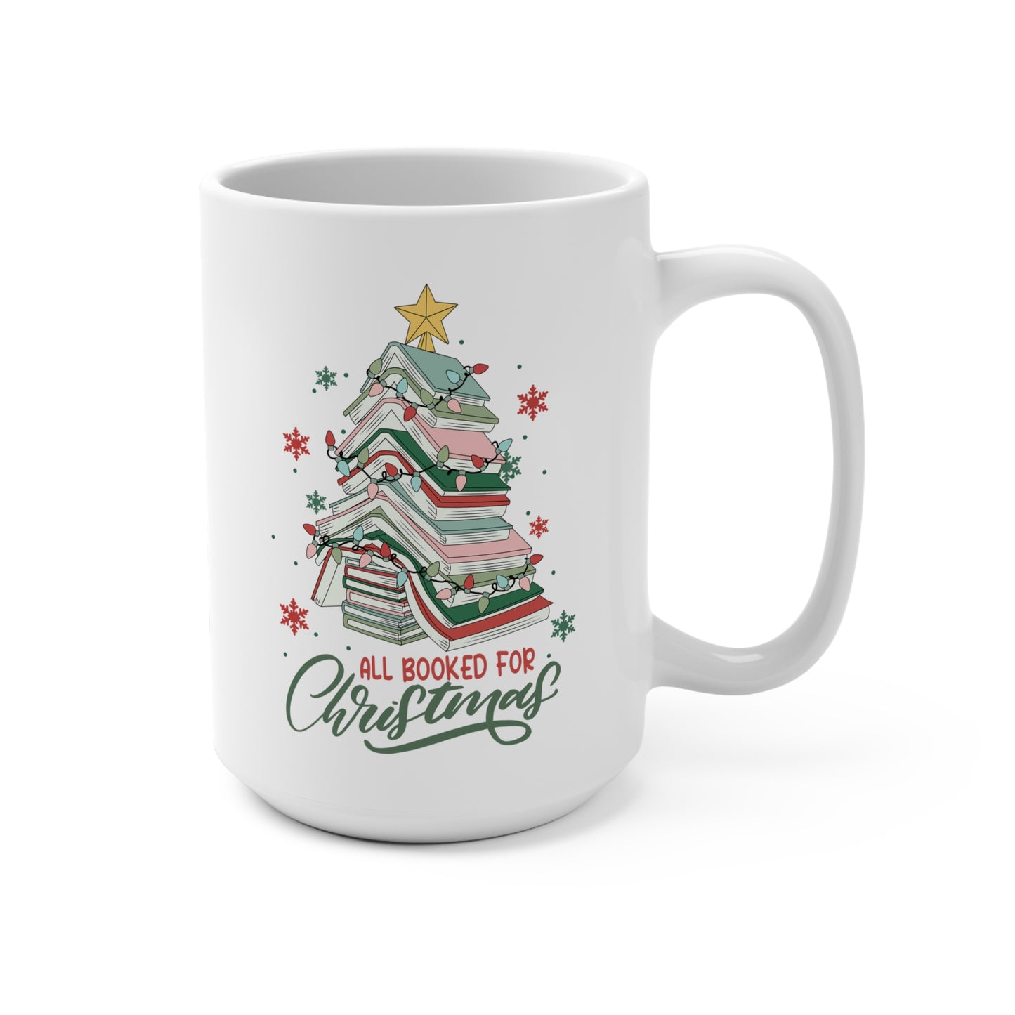 All Booked for Christmas Book Lover Mug | 15 oz mug | Reader Gift | Holiday Gift