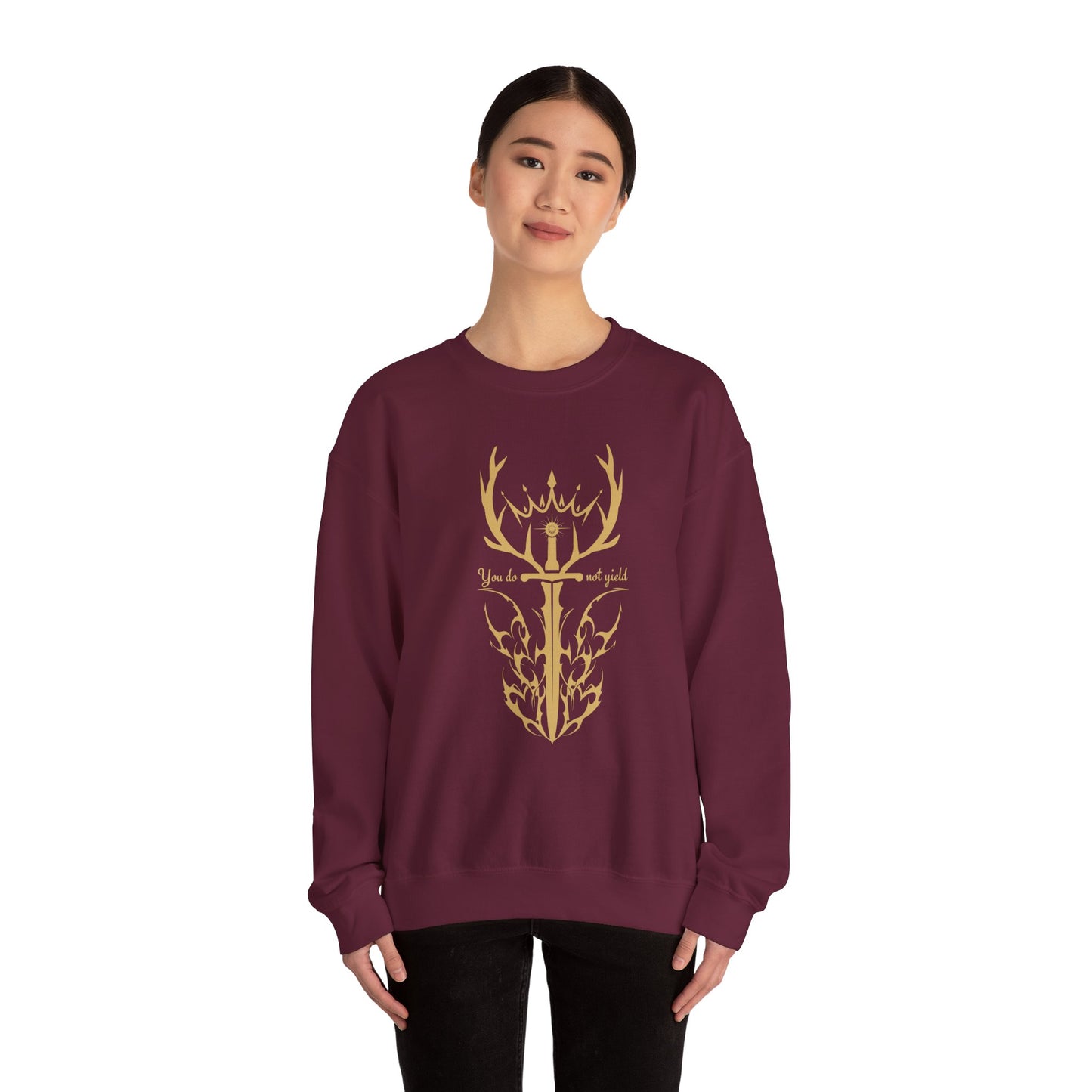 Throne of Glass Inspired Sweatshirt (GOLD) | You Do Not Yield | Book Lover Sweatshirt | Reader Gift