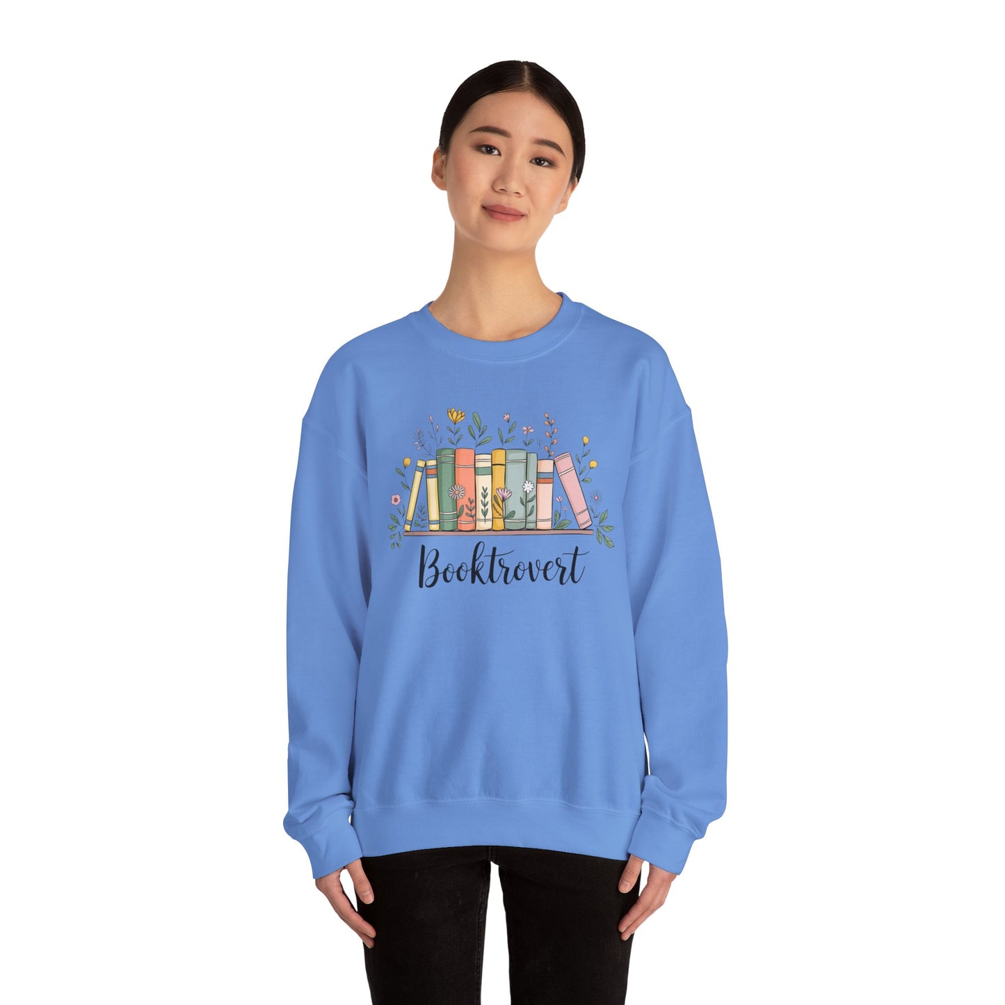 Booktovert Books with Flowers Booklover Reader Sweatshirt