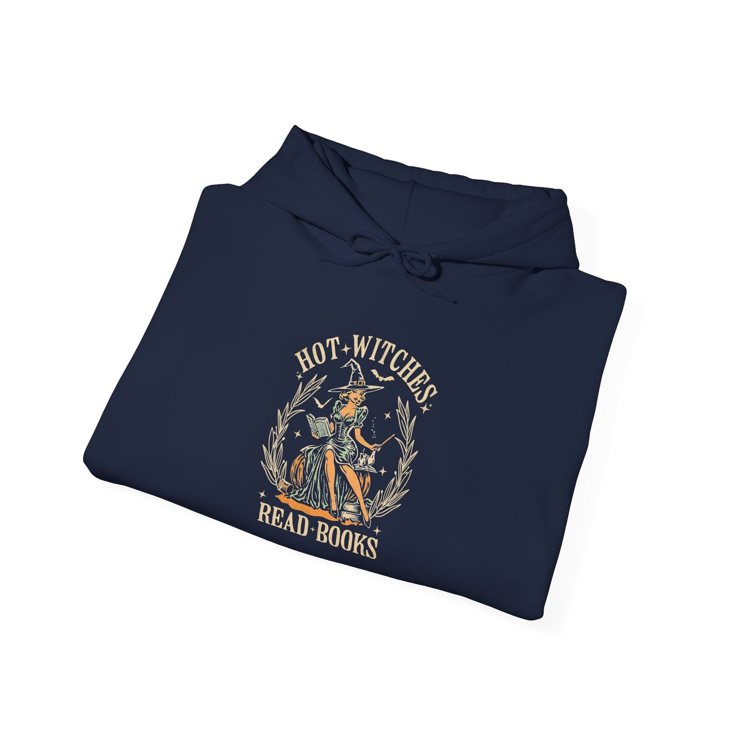 Hot Witches Read Books Hoodie, Cozy Gift for Book Lovers, Halloween Apparel, Magical Reading Gift