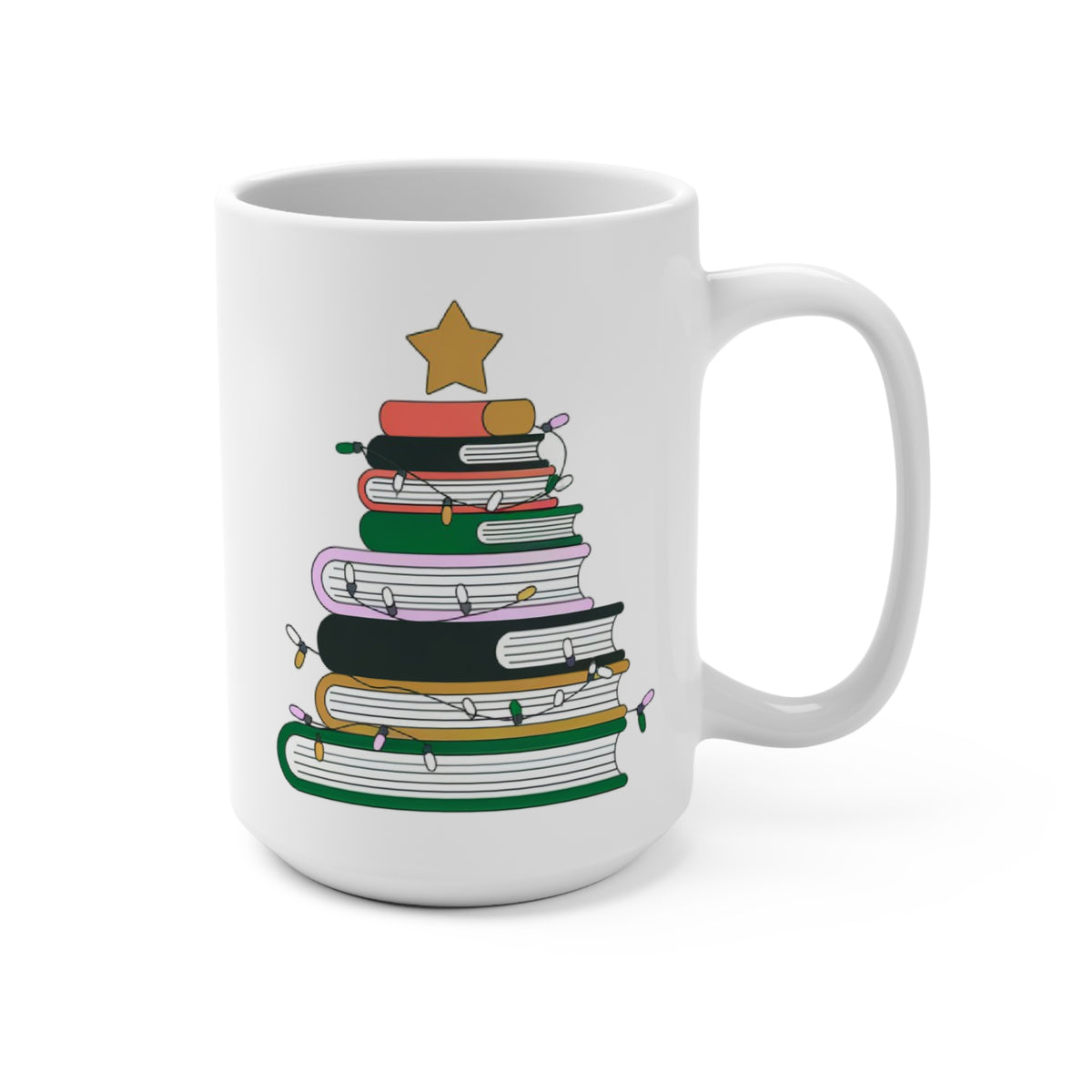 Christmas Book Lover's Mug, Holiday Gift for Readers, Cozy Drinkware for Winter Nights, Literary Christmas Decor, Festive Coffee Cup