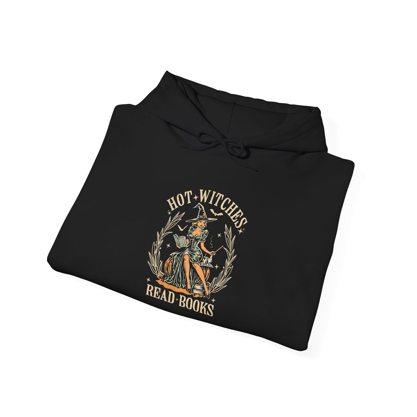 Hot Witches Read Books Hoodie, Cozy Gift for Book Lovers, Halloween Apparel, Magical Reading Gift