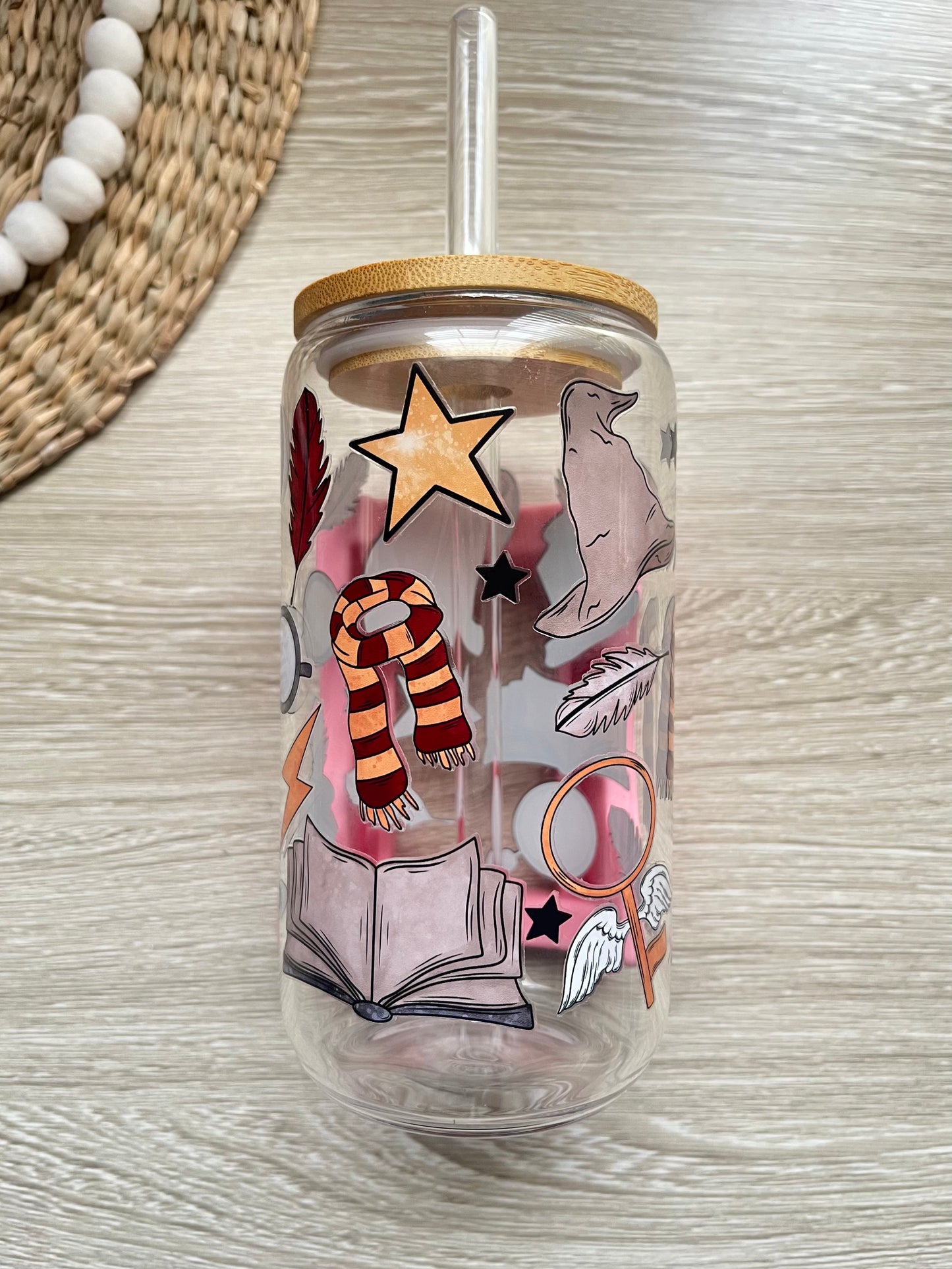 Wizard Supplies / Essentials HP Glass Cup with Lid & Straw