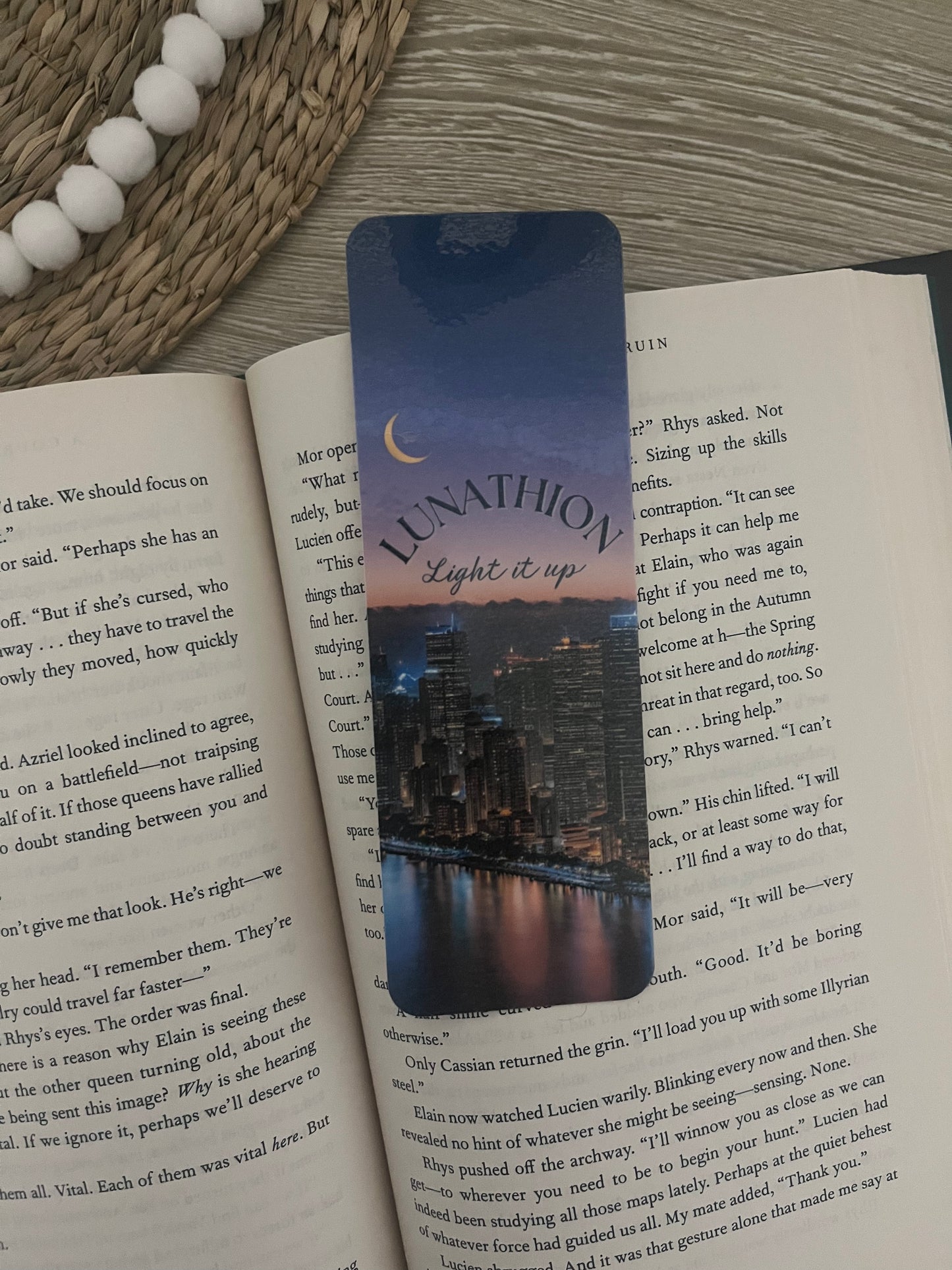Lunathion Light it Up | Sarah J Maas Book Worlds Laminated Bookmark