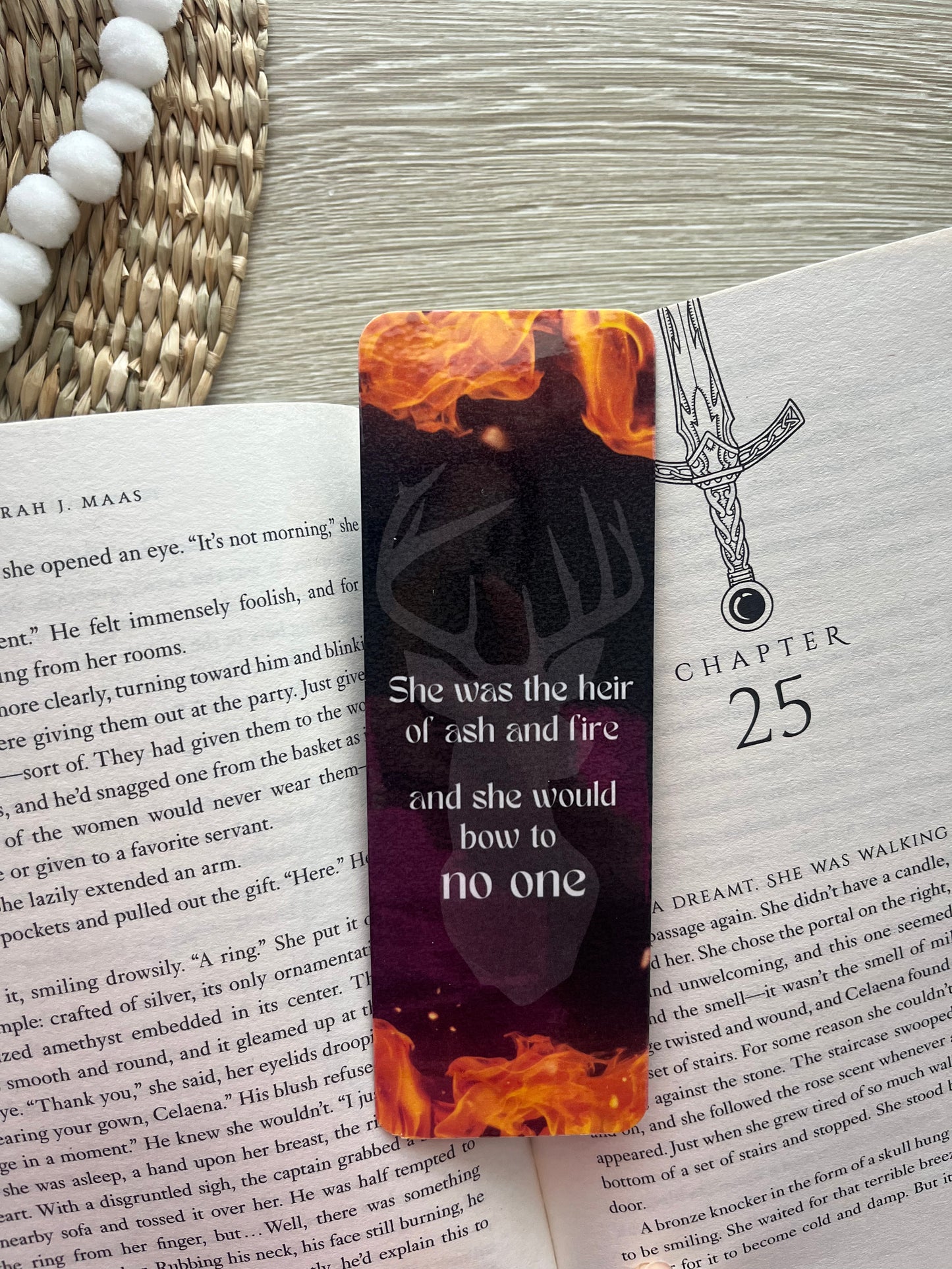 Heir of Ash and Fire | Sarah J Maas | Throne of Glass Laminated Bookmark
