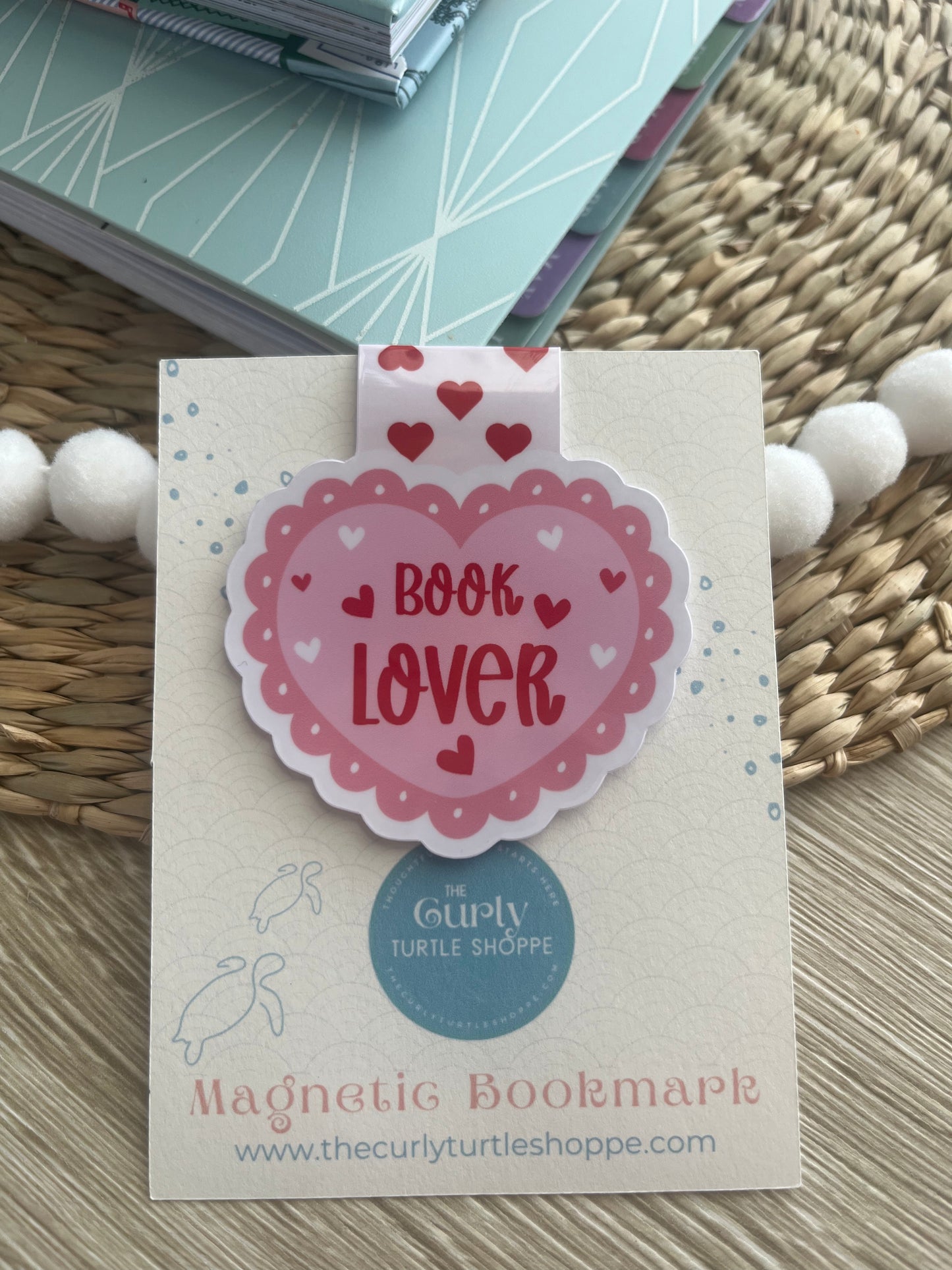 Book Lover Lace Heart Bookish Magnetic Bookmark