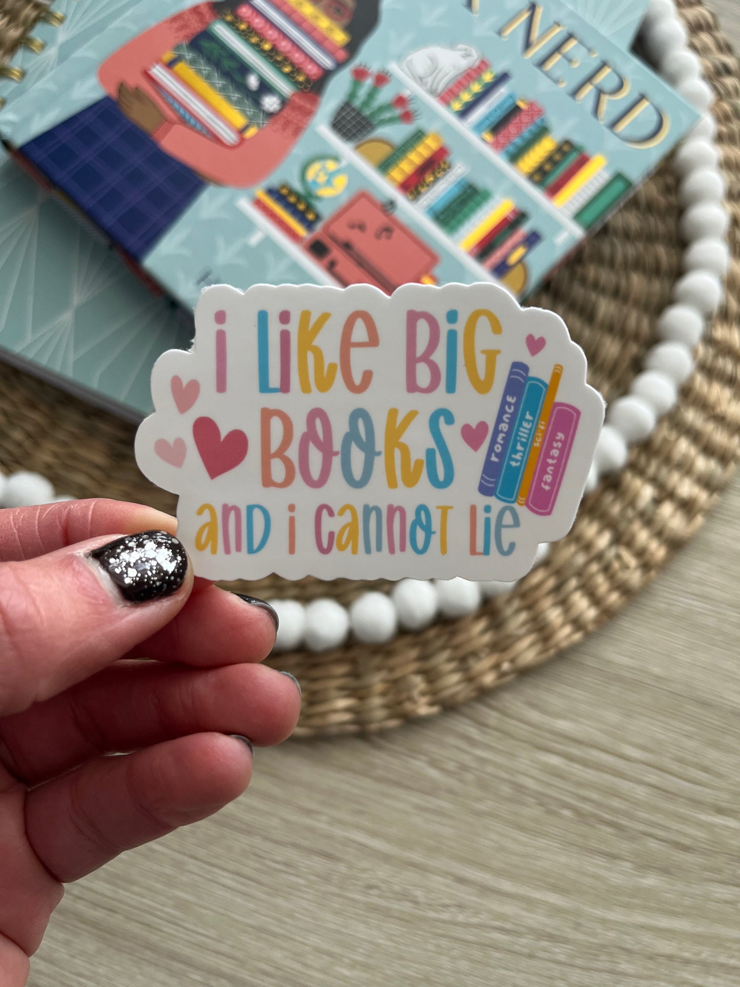 I Like Big Books and I Cannot Lie Multicolor Pastel Book Lover Sticker - Matte Finish