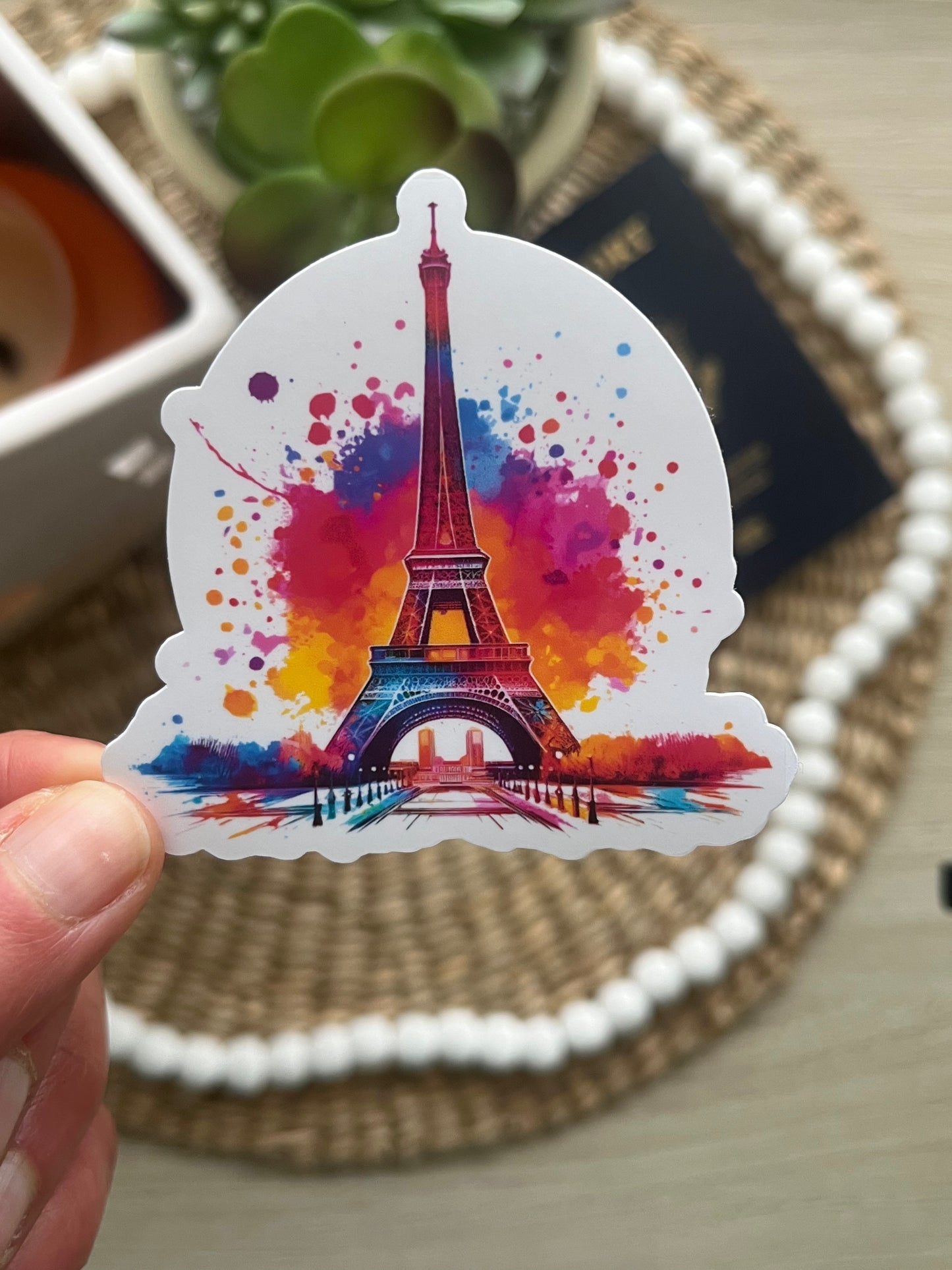 Eiffel Tower Paris Travel Lover Sticker | Watercolor Landmarks Sticker