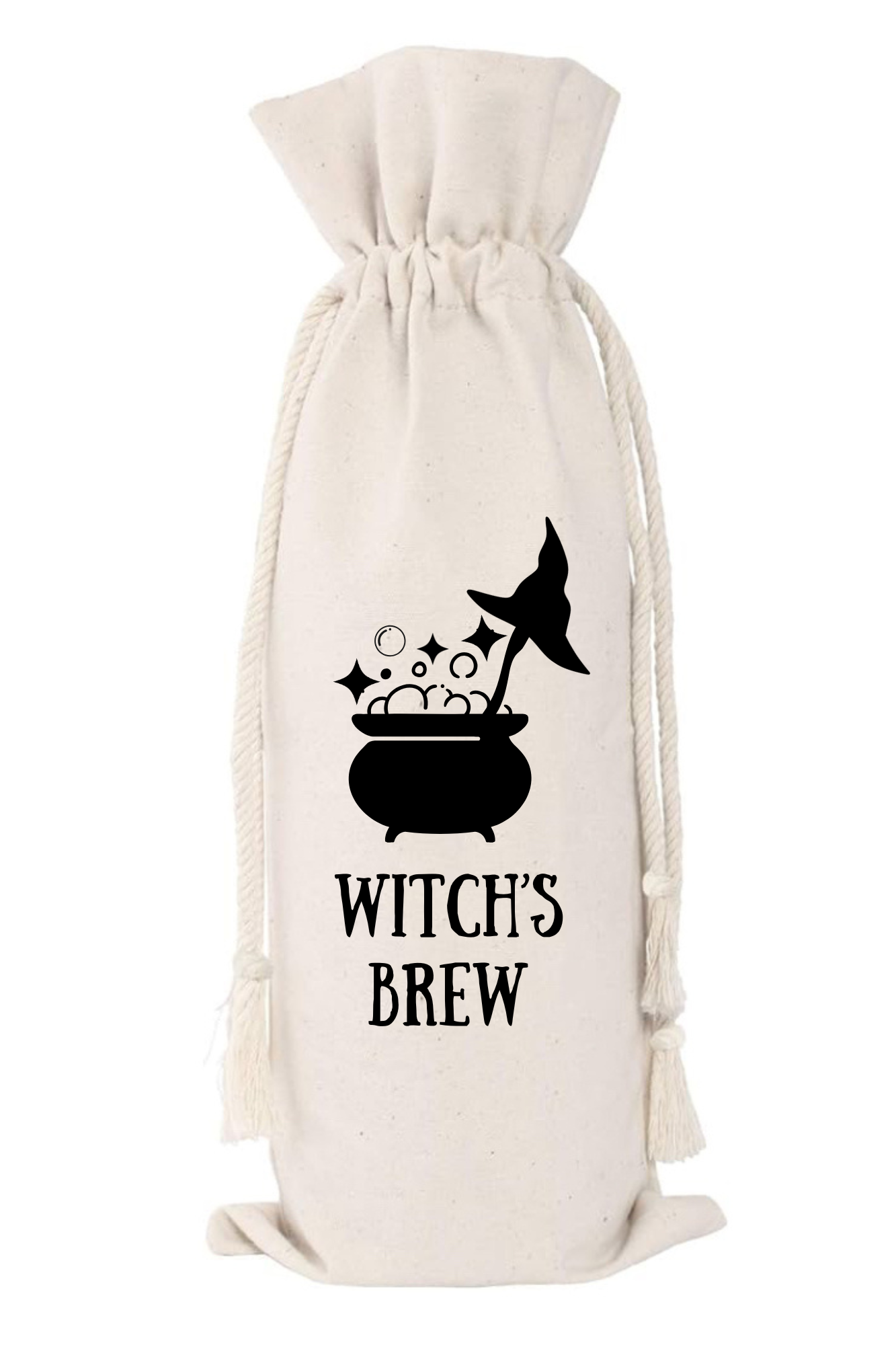 Witch's Brew Canvas Wine Bag | Halloween Wine Bag