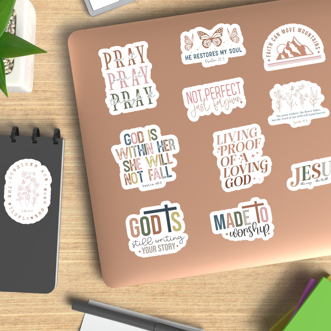 Consider the Wildflowers Christian Sticker | Luke 12:27 Bible Verse Sticker