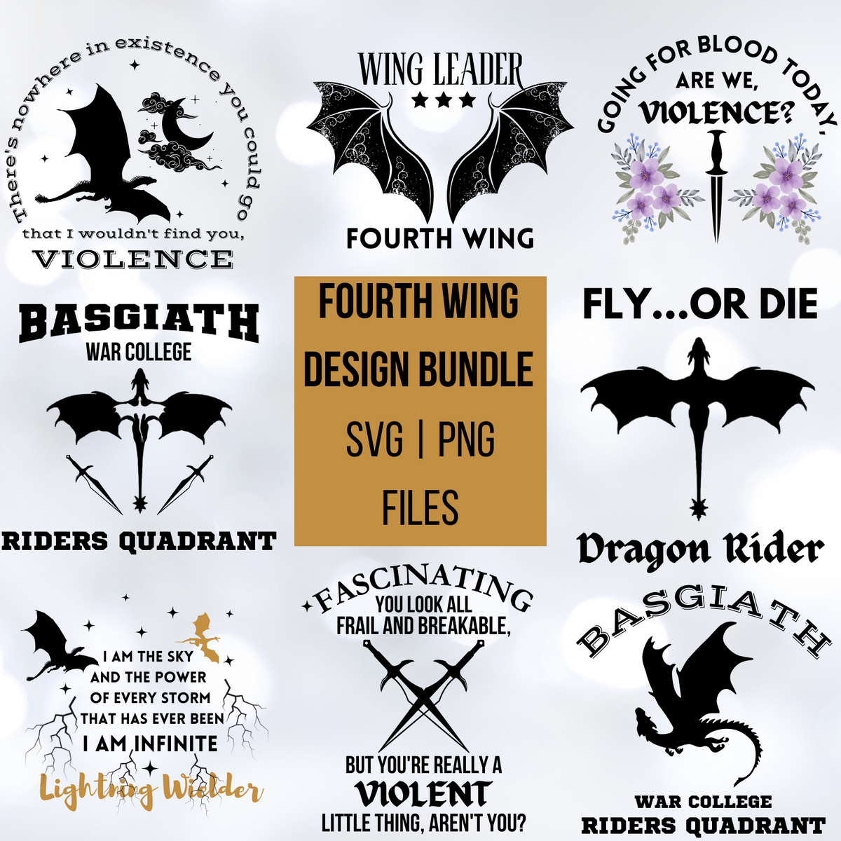Fourth Wing Design Bundle | Fourth Wing svg | Fourth Wing png | Wing ...
