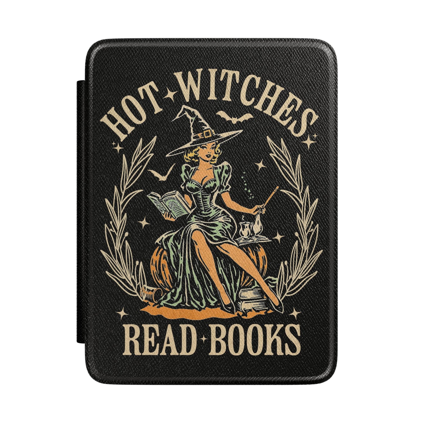 Kindle Case — "Hot Witches Read Books" Vintage Witchy E-Reader Cover