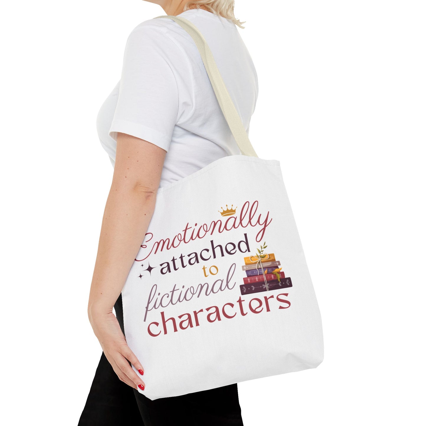 Emotionally Attached to Fictional Characters Book Lover Tote Bag | Bookish Tote