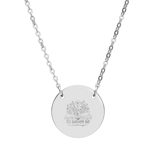 I'd Rather Be Reading Engraved Circle Necklace