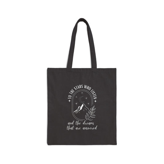 OFFICIALLY LICENSED SJM | ACOTAR Merch - To the Stars Who Listen Canvas Tote Bag - Black