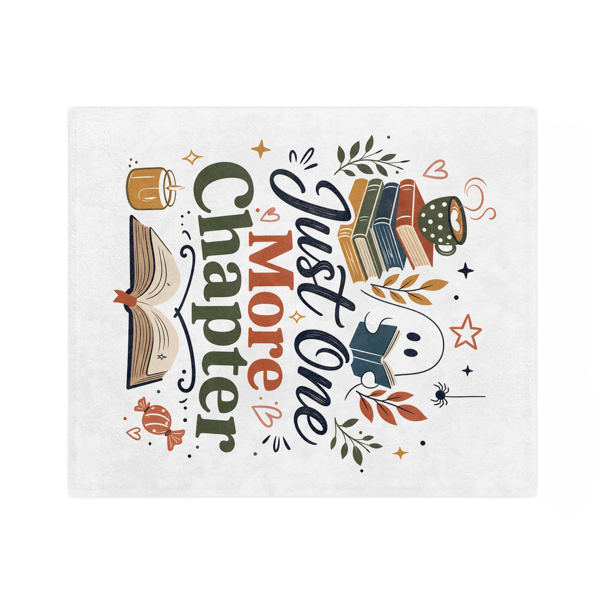 Just One More Chapter Blanket — Cozy Reading Throw for Book Lovers
