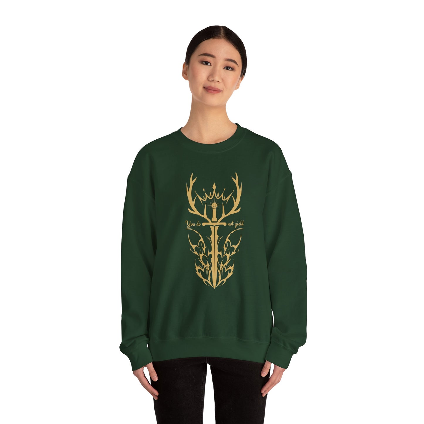 Throne of Glass Inspired Sweatshirt (GOLD)  |  You Do Not Yield | Book Lover Sweatshirt | Reader Gift