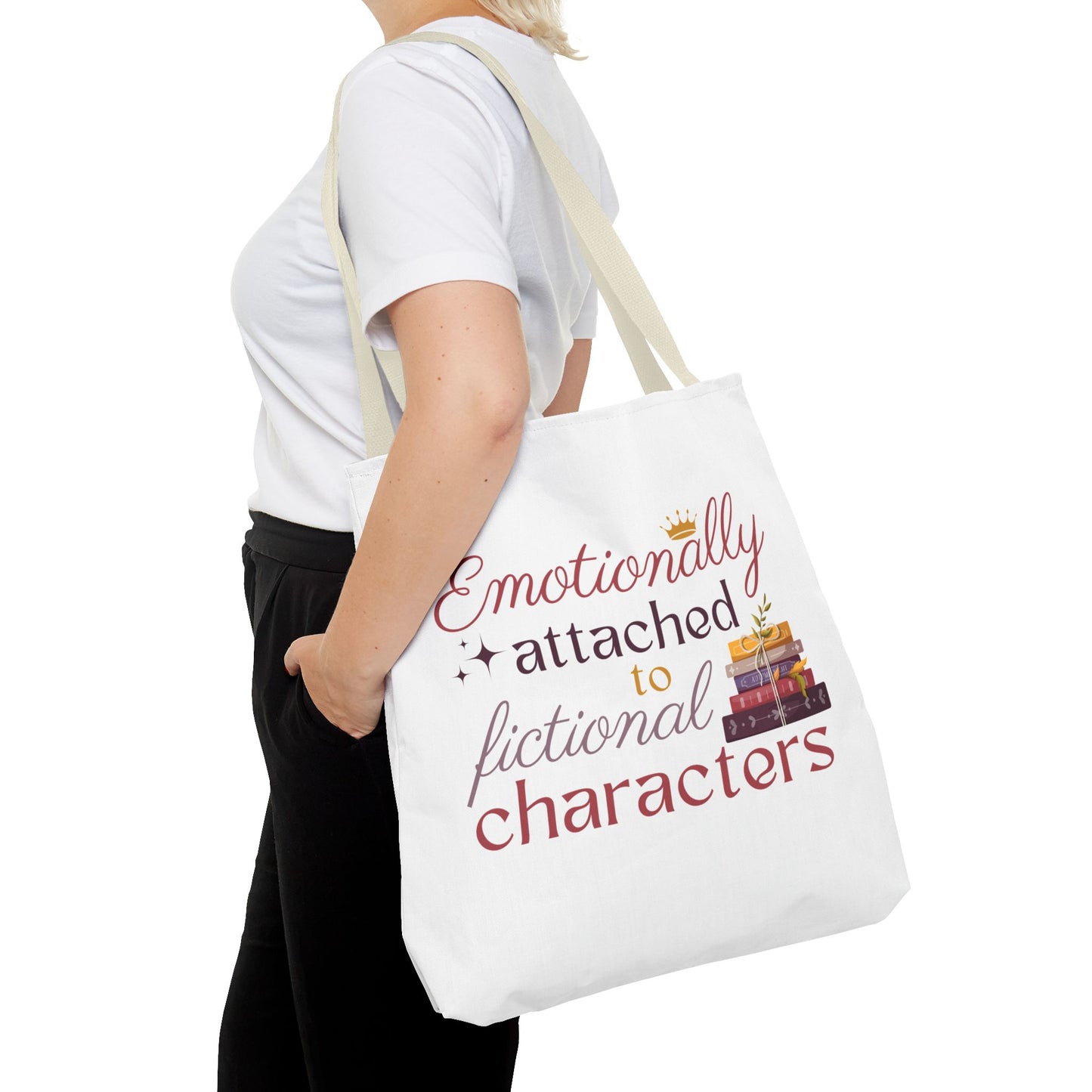 Emotionally Attached to Fictional Characters Book Lover Tote Bag | Bookish Tote