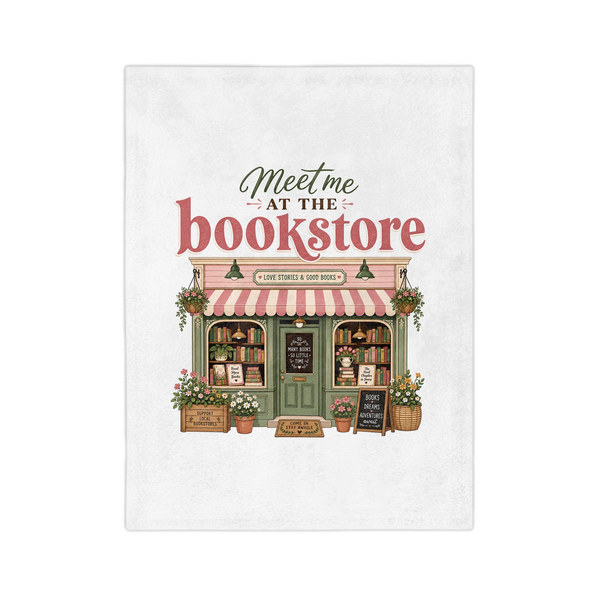 Meet Me at the Bookstore Velveteen Blanket