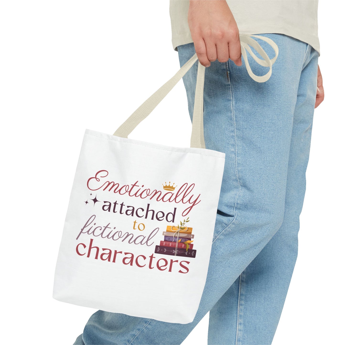 Emotionally Attached to Fictional Characters Book Lover Tote Bag | Bookish Tote