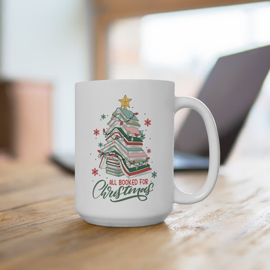 All Booked for Christmas Book Lover Mug | 15 oz mug | Reader Gift | Holiday Gift