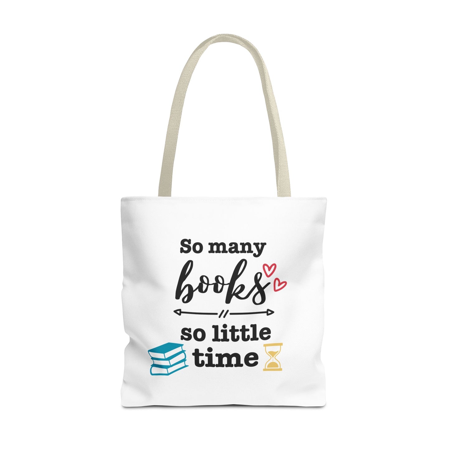 Book Lover's Tote Bag - 'So Many Books, So Little Time' Design