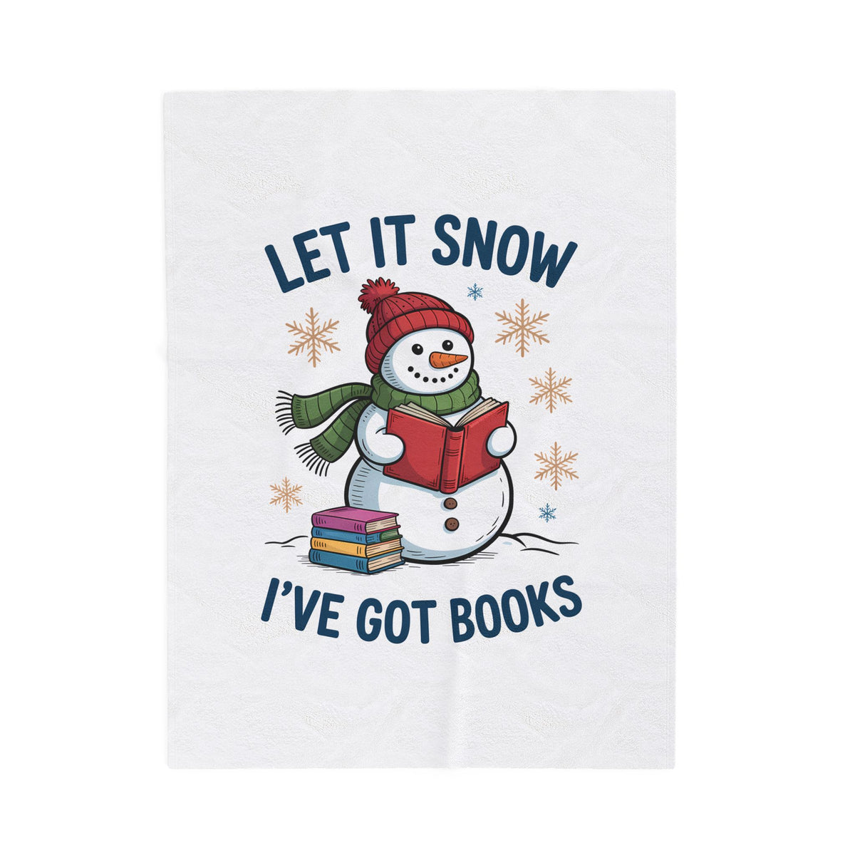 Let it Snow, I've Got Books Velveteen Plush Blanket | Cozy Reader Gift