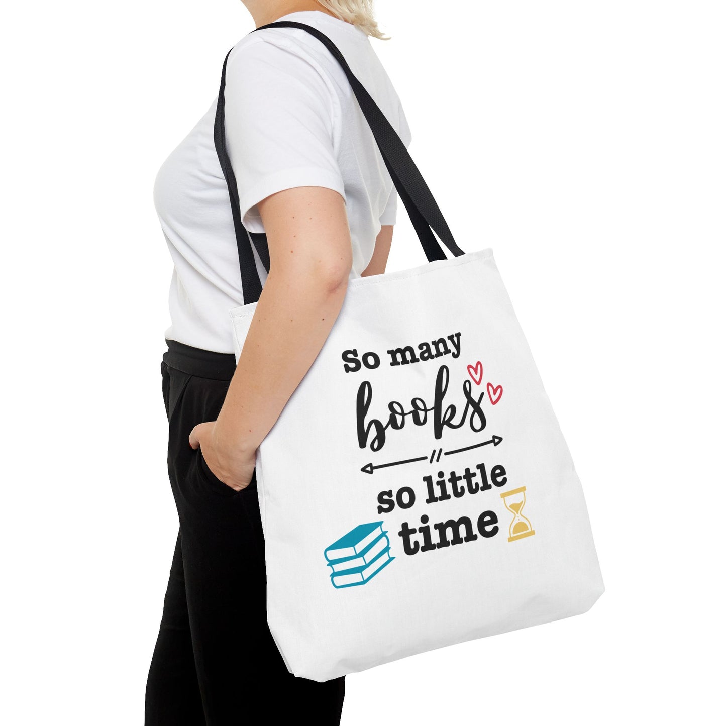 Book Lover's Tote Bag - 'So Many Books, So Little Time' Design