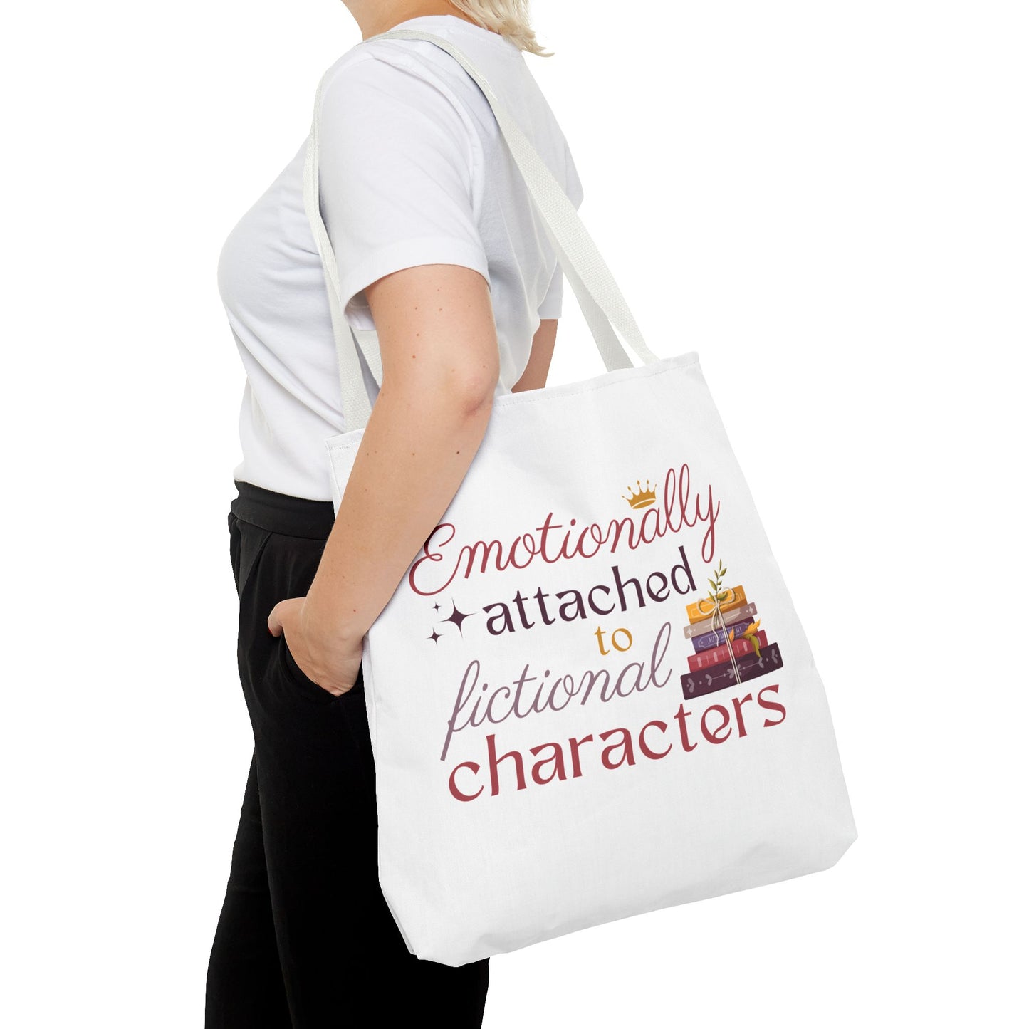 Emotionally Attached to Fictional Characters Book Lover Tote Bag | Bookish Tote