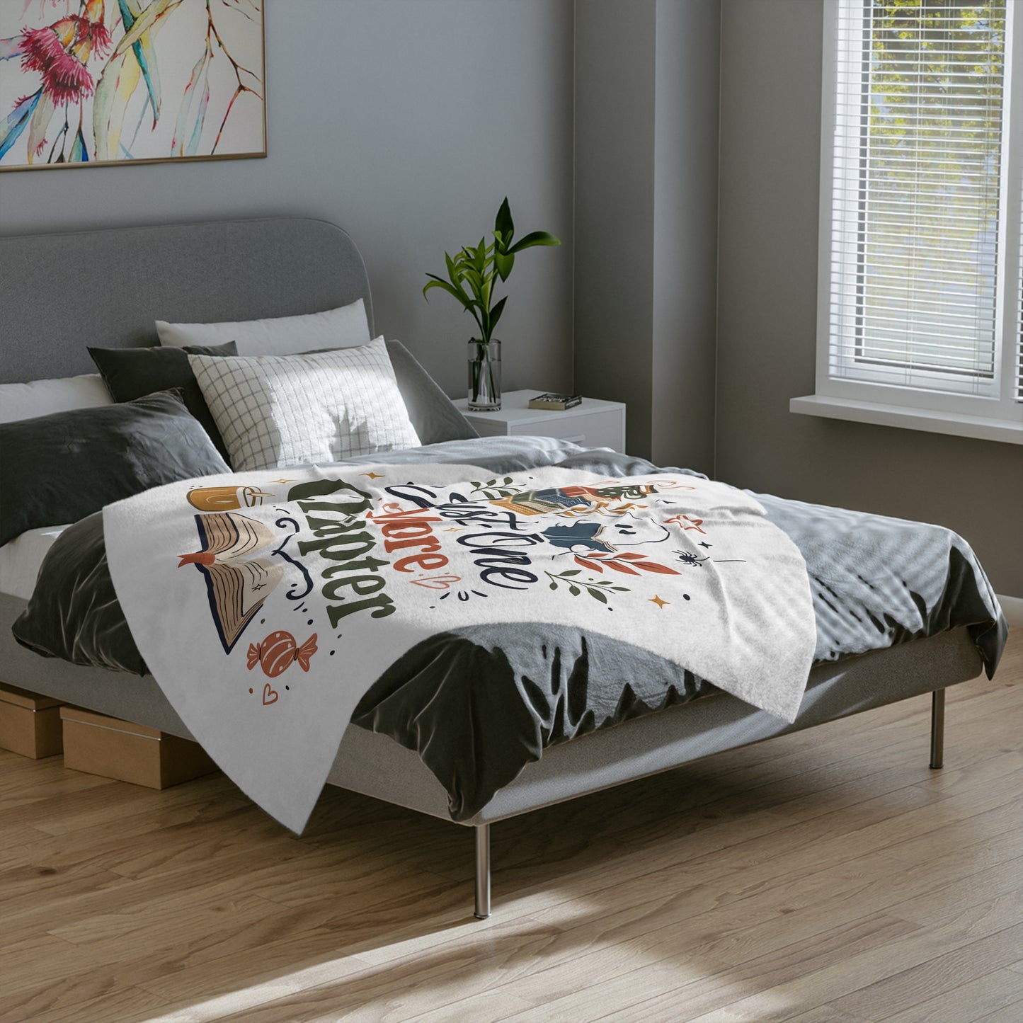 Just One More Chapter Blanket — Cozy Reading Throw for Book Lovers