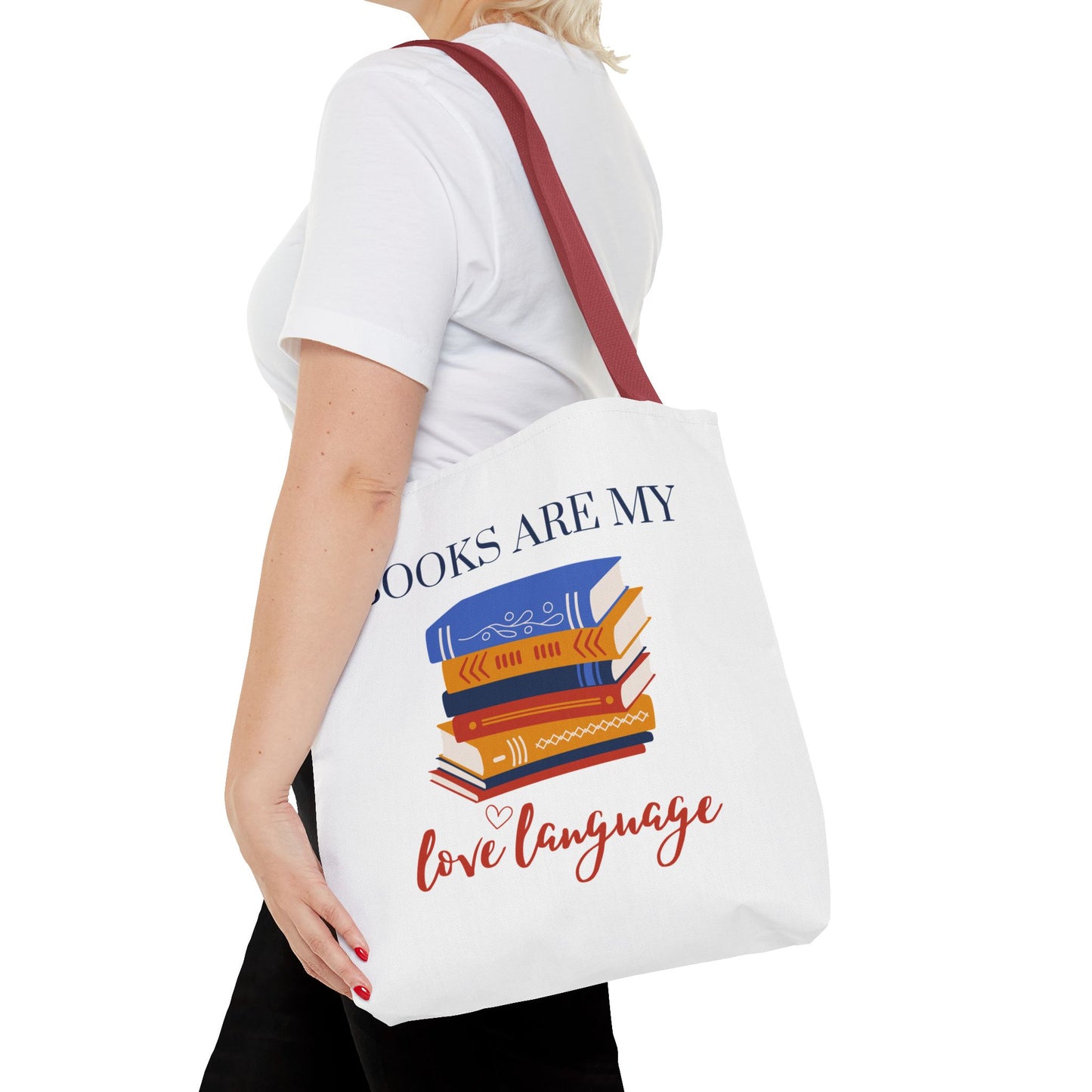 Books are My Love Language Bookish Tote Bag - Ideal Gift for Book Lovers