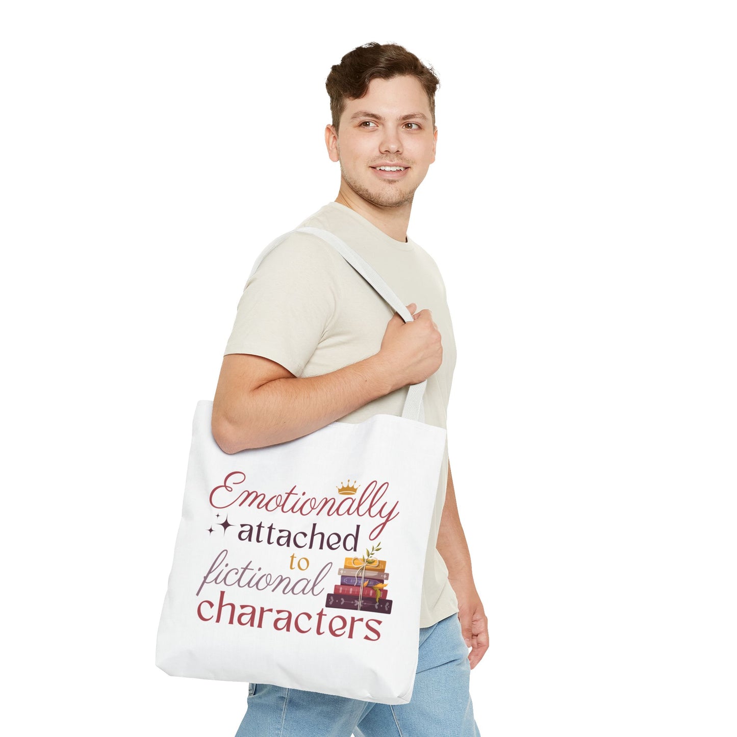 Emotionally Attached to Fictional Characters Book Lover Tote Bag | Bookish Tote