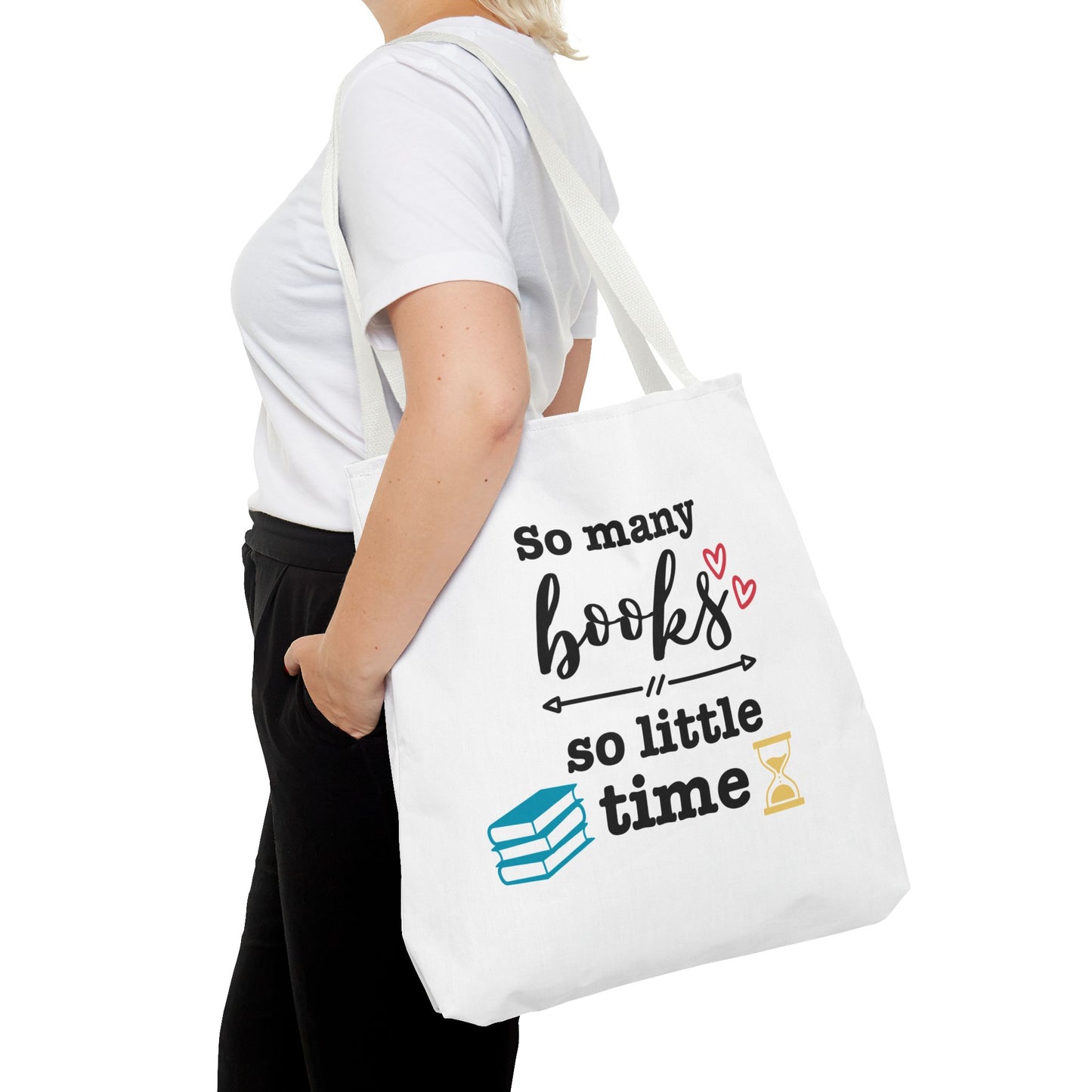 Book Lover's Tote Bag - 'So Many Books, So Little Time' Design