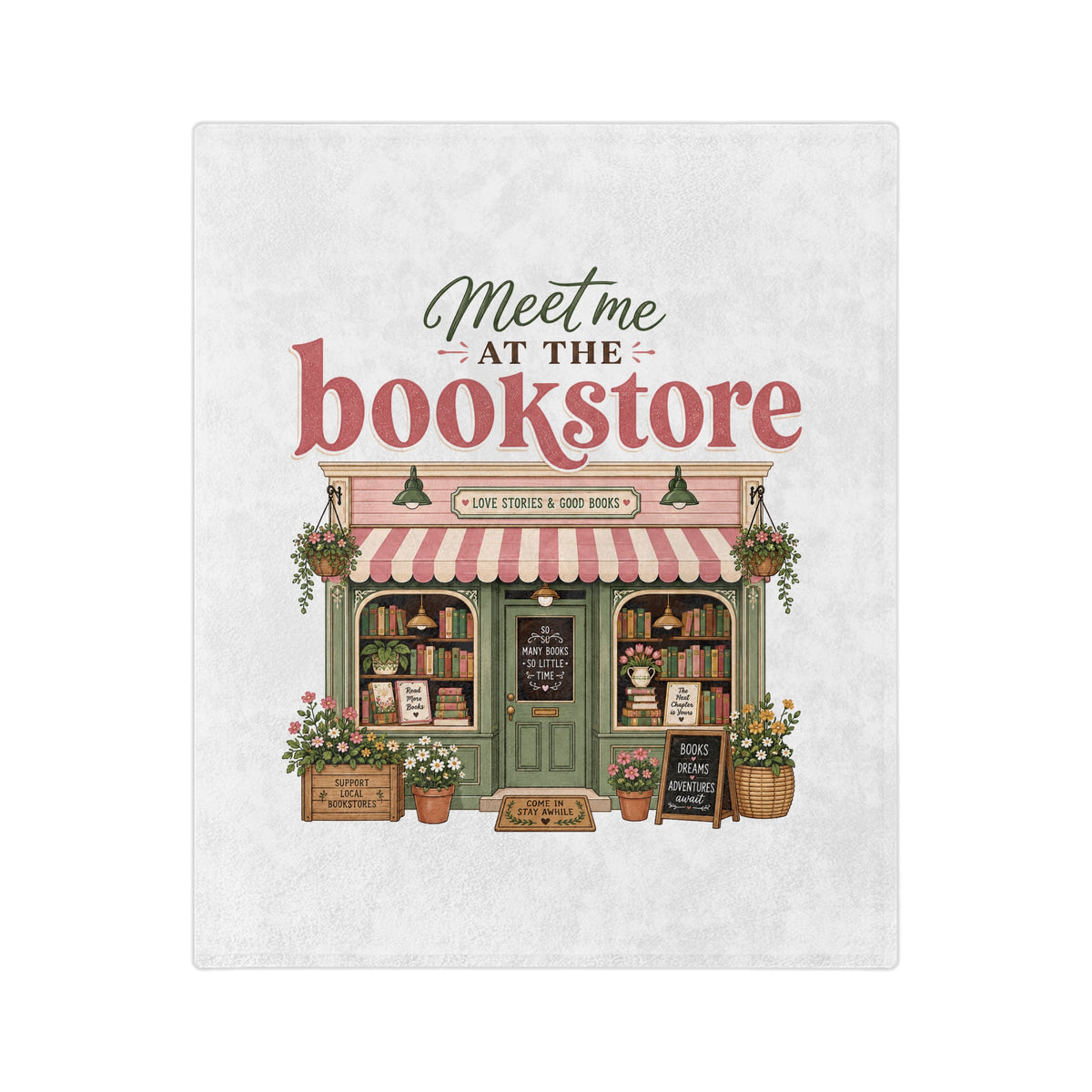 Meet Me at the Bookstore Velveteen Blanket