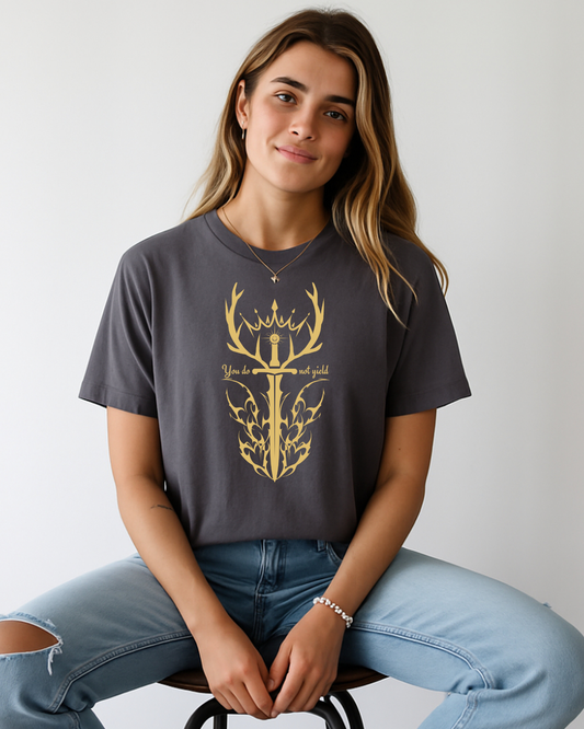 You Do Not Yield  (Gold) | Throne of Glass Inspired T-Shirt | Book Lover Shirt | Bookish Gift