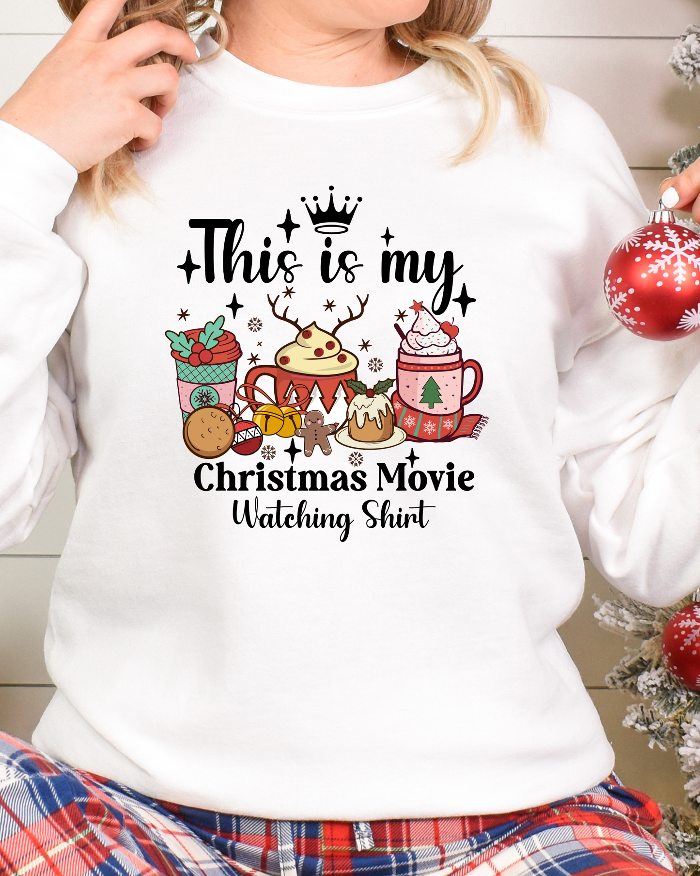 Christmas Movie Watching Shirt | Christmas Crewneck Sweatshirt