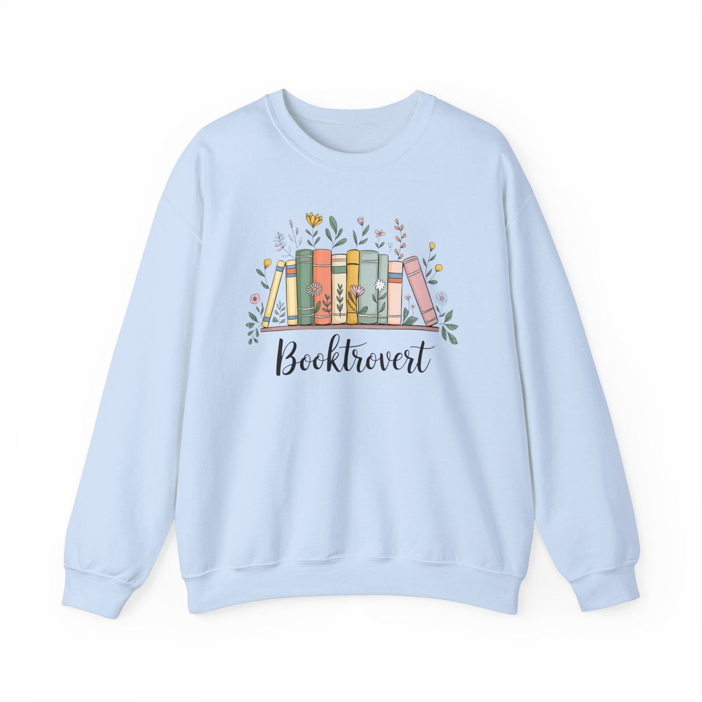 Booktovert Books with Flowers Booklover Reader Sweatshirt