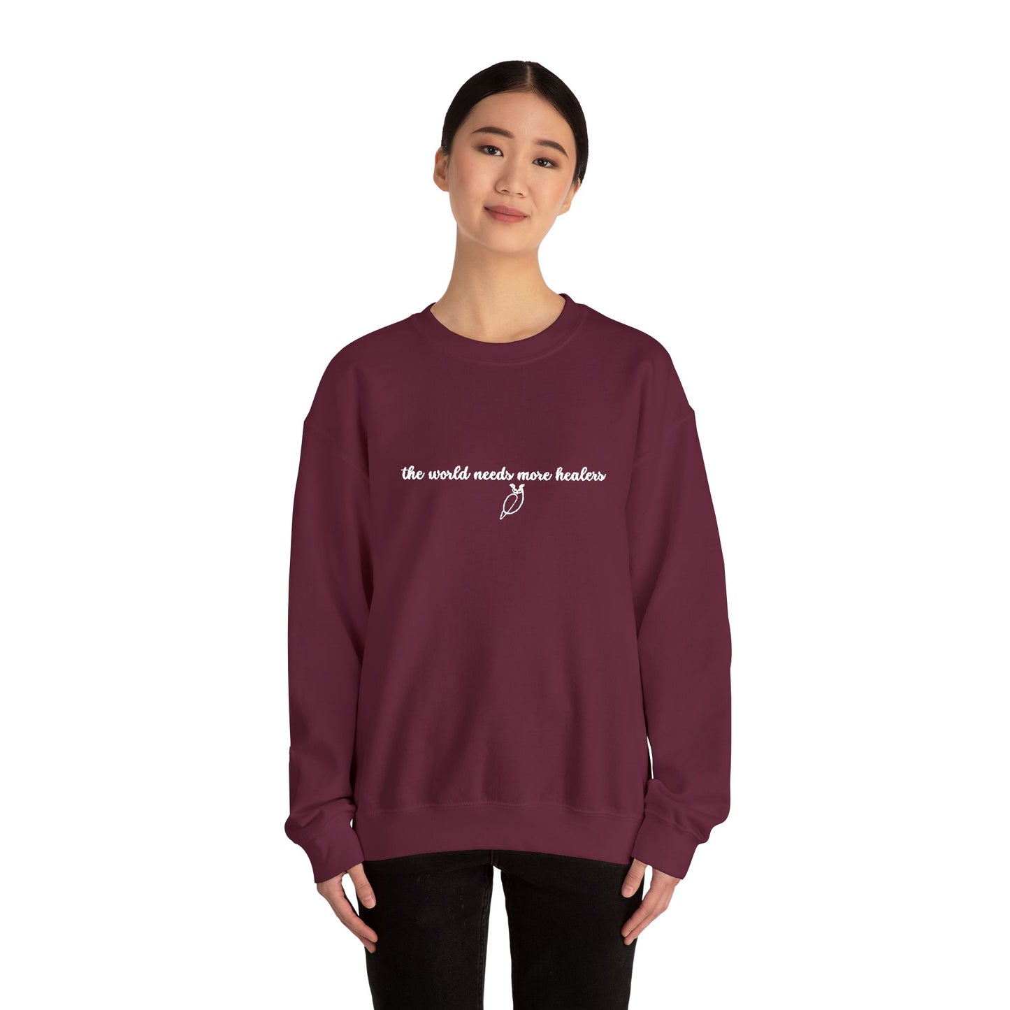 The World Needs More Healers Throne of Glass | Tower of Dawn Embroidered Crewneck Sweatshirt