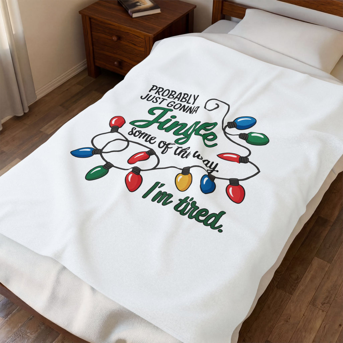 Just Going to Jingle Some of the Way Funny Velveteen Throw | Cozy Blanket