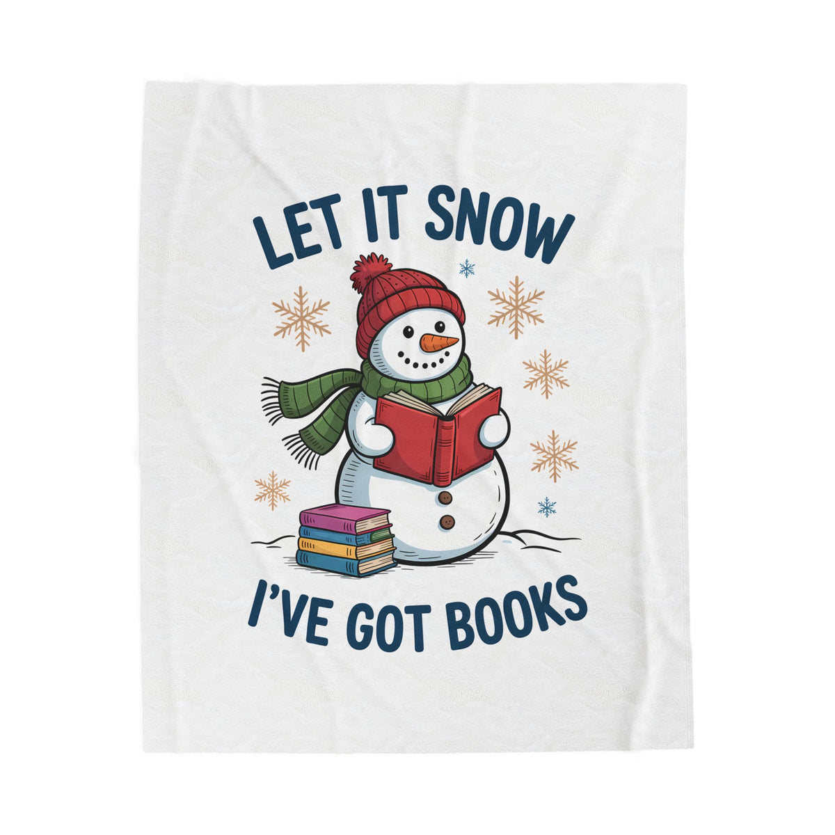 Let it Snow, I've Got Books Velveteen Plush Blanket | Cozy Reader Gift