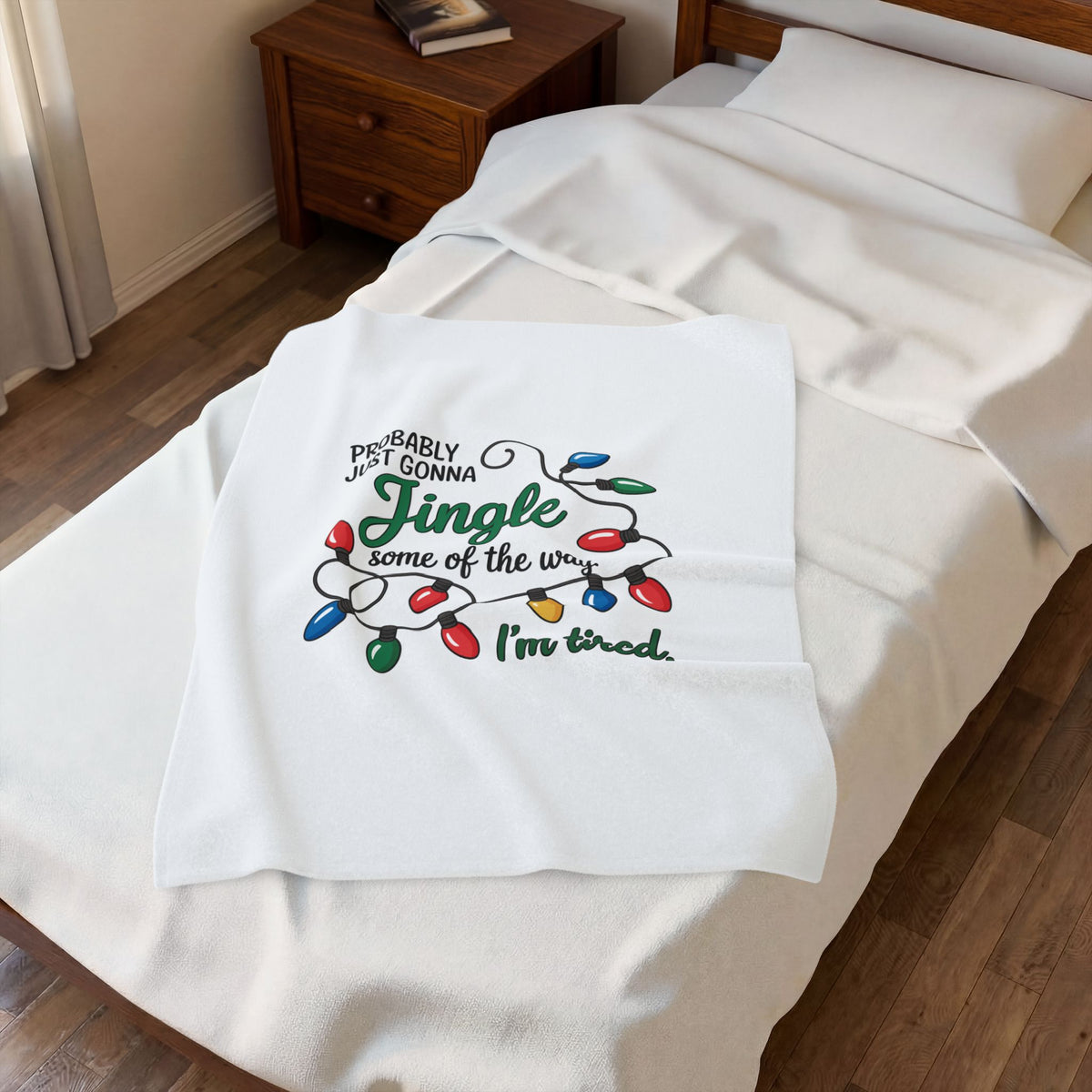 Just Going to Jingle Some of the Way Funny Velveteen Throw | Cozy Blanket