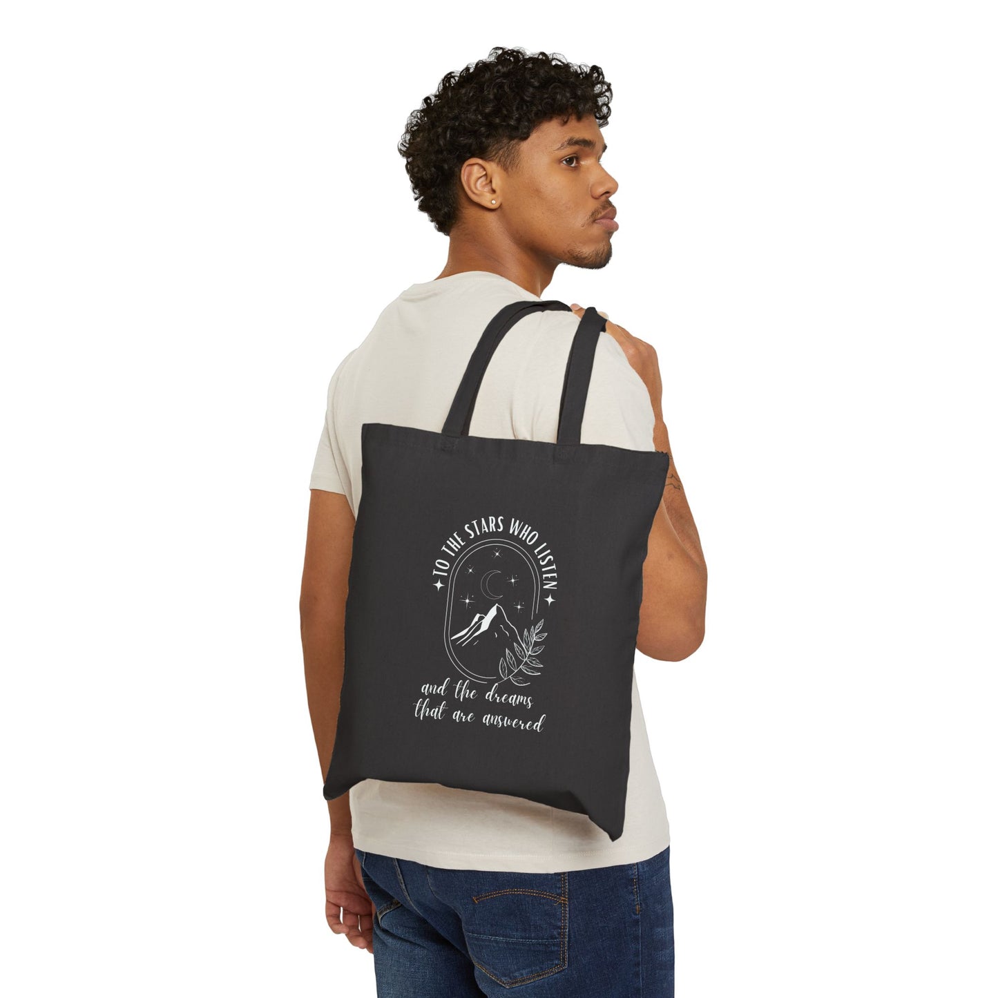 OFFICIALLY LICENSED SJM | ACOTAR Merch - To the Stars Who Listen Canvas Tote Bag - Black