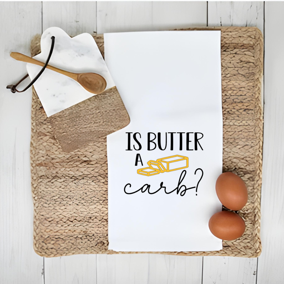 Is Butter a Carb? Dish Towel | Mean Girls Quote Kitchen Towel